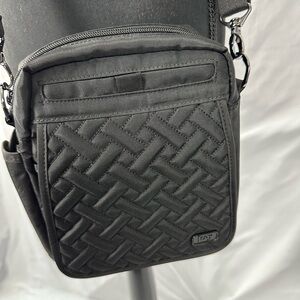 Lug Hopper Black Quilted Crossbody Bag